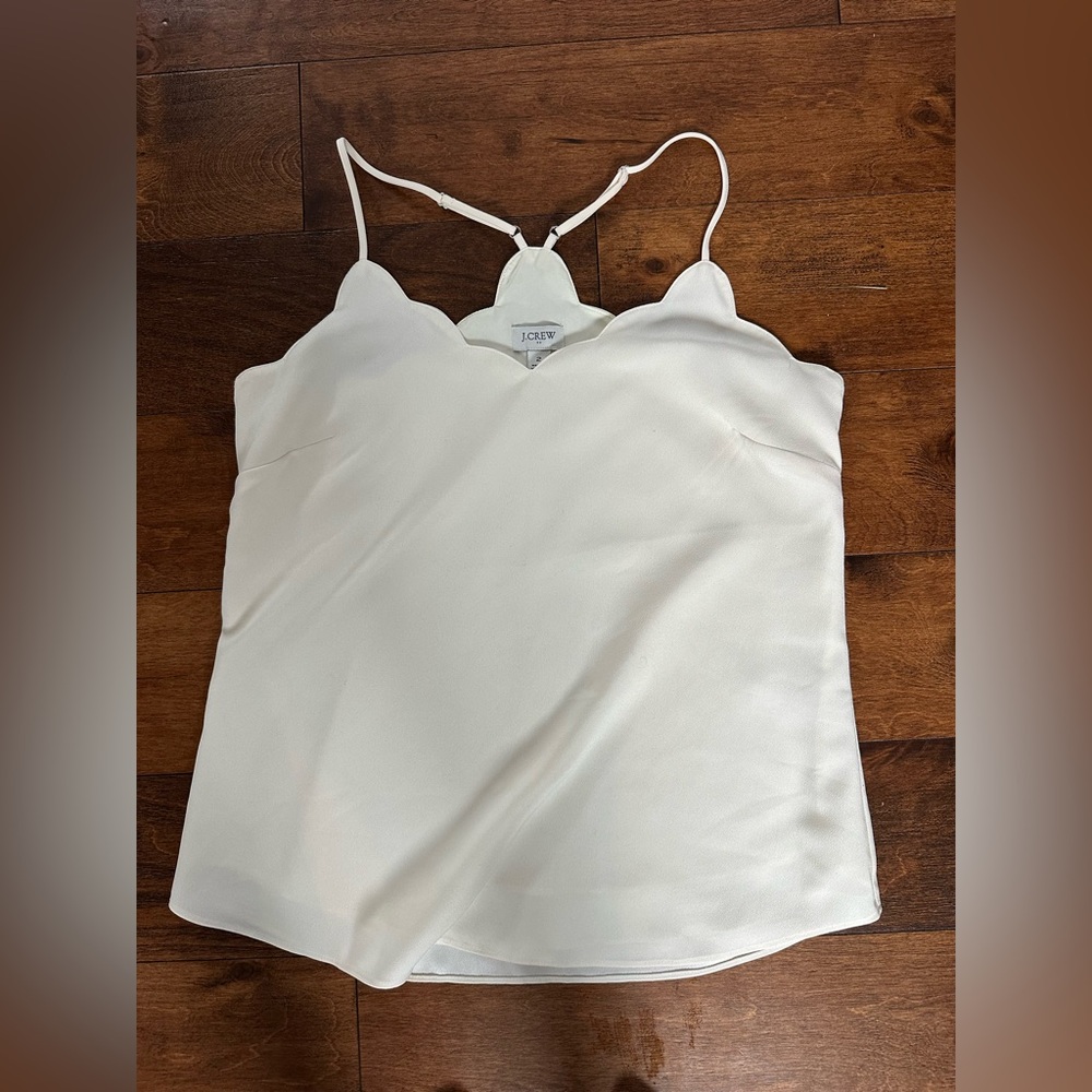 J. Crew Ivory Scalloped Camisole